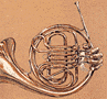 French horn in color pencil