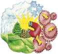 Icon for series of educational tools exploring science topics: watercolor & colored pencil