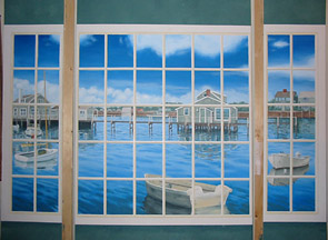 Wall mural, acrylic on board